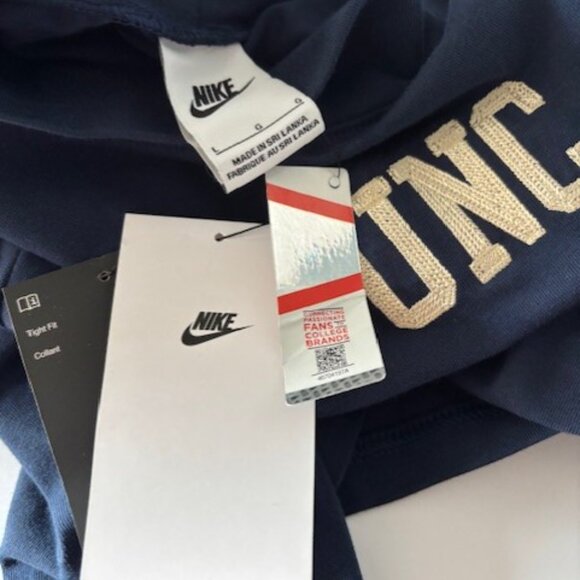 Nike UNC Carolina L Tar Heels Navy Long Sleeve Tight Fit Active Collegiate - Picture 6 of 6